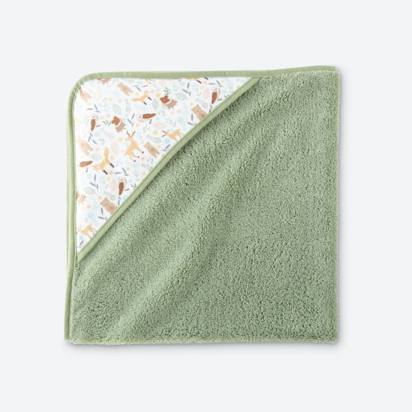 079ef9f20800148fc7fe13a66a51cc7deed5861a.jpg Norwex Kids Hooded Towel - sage with woodland hood