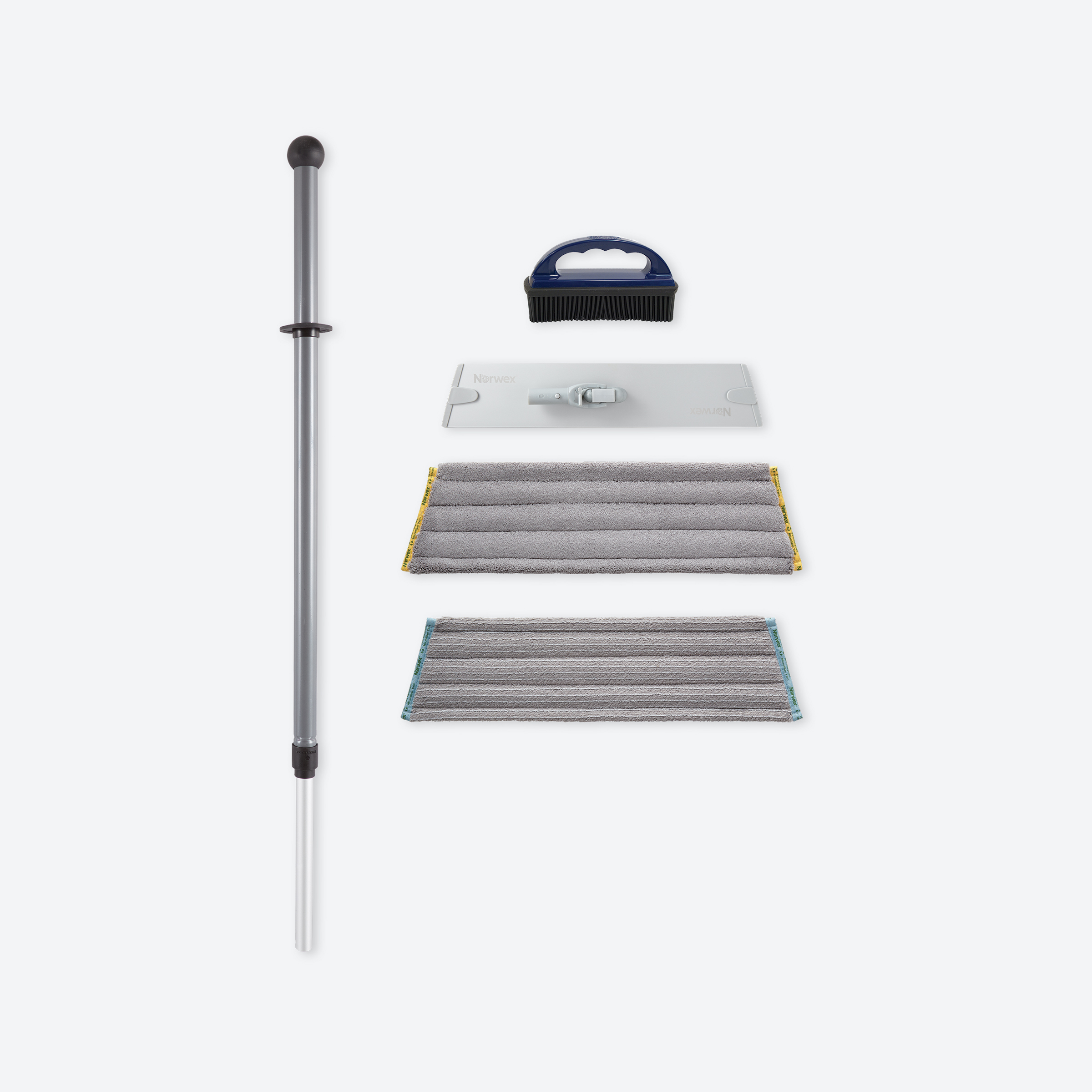 379a7cd1c2c5a72b25725517c54c3141e448009e.jpg Norwex Superior Mop Starter System with Rubber Brush - graphite/black