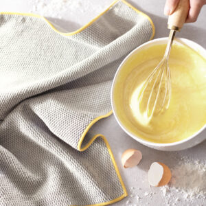Norwex Diamond Textured Kitchen Towel - graphite with sunflower trim
