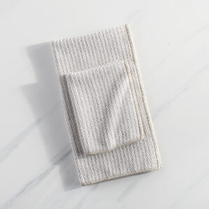 Norwex Diamond Textured Kitchen Towel & Cloth Set - heathered oatmeal