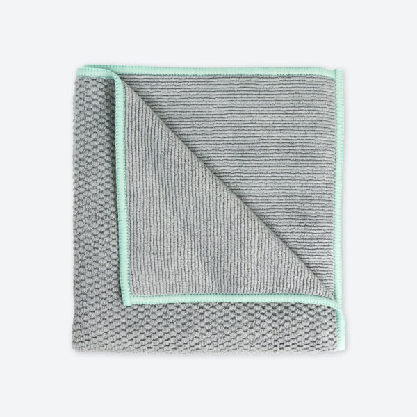 Norwex Diamond Textured Kitchen Towel - graphite with sea mist trim