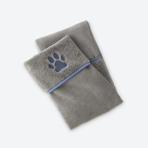 Norwex Pet Towel - graphite with blue trim