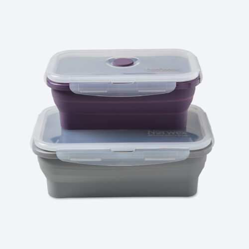 9e52eb7359ff74b370c20530313cb4ac60ae6c39.jpg Norwex Silicone Food Storage Containers L/XL (set of 2) - eggplant/graphite