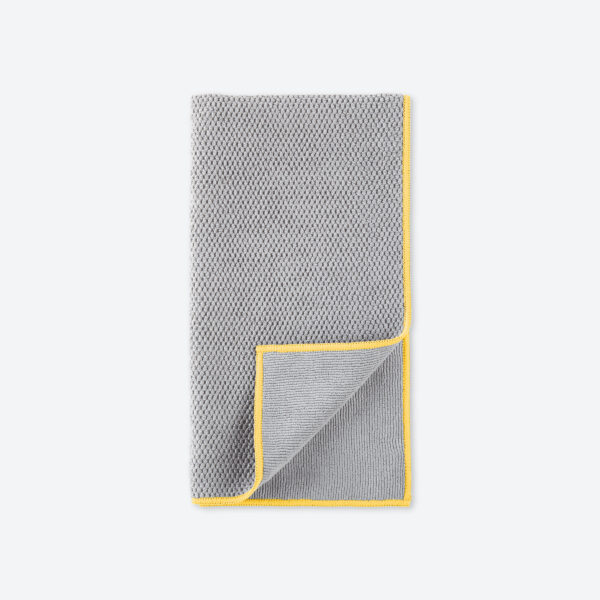 Norwex Diamond Textured Kitchen Towel - graphite with sunflower trim