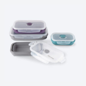 b5868de0c8a8c206beb30b4bd954322effc33b07.jpg Norwex Silicone Food Storage Containers S/M (set of 2) - teal/graphite