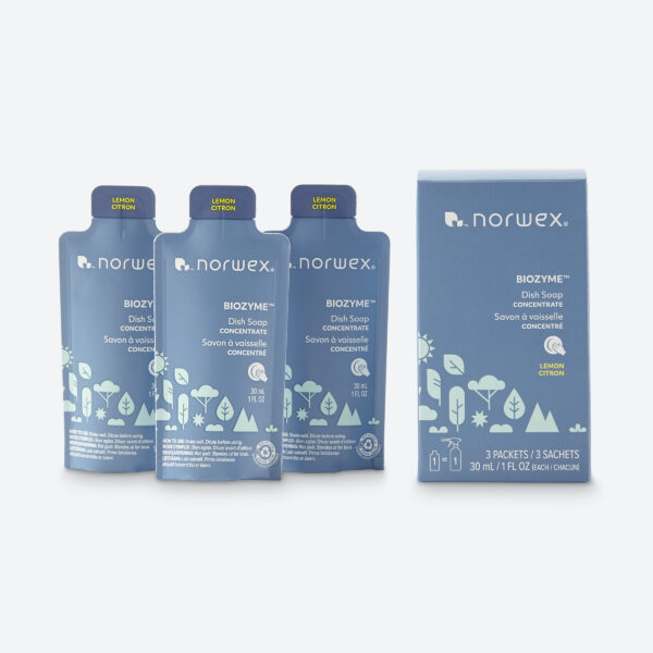 c4a51a0420bf3327b0bbf1bd37fc0e97a86b6e71.jpg Norwex BioZyme™ Dish Soap Concentrate, lemon (box of 3 packets)