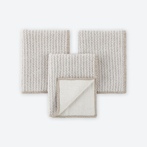 Norwex Diamond Textured Kitchen Cloth Trio - heathered oatmeal