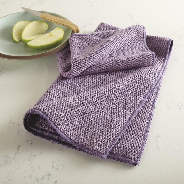 Norwex Diamond Textured Kitchen Towel & Cloth Set - amethyst