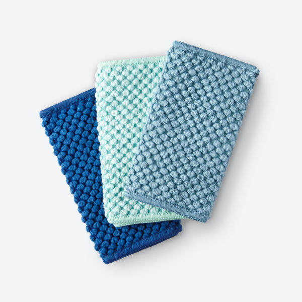 Norwex Counter Cloths & Box Set - navy/sea mist/teal