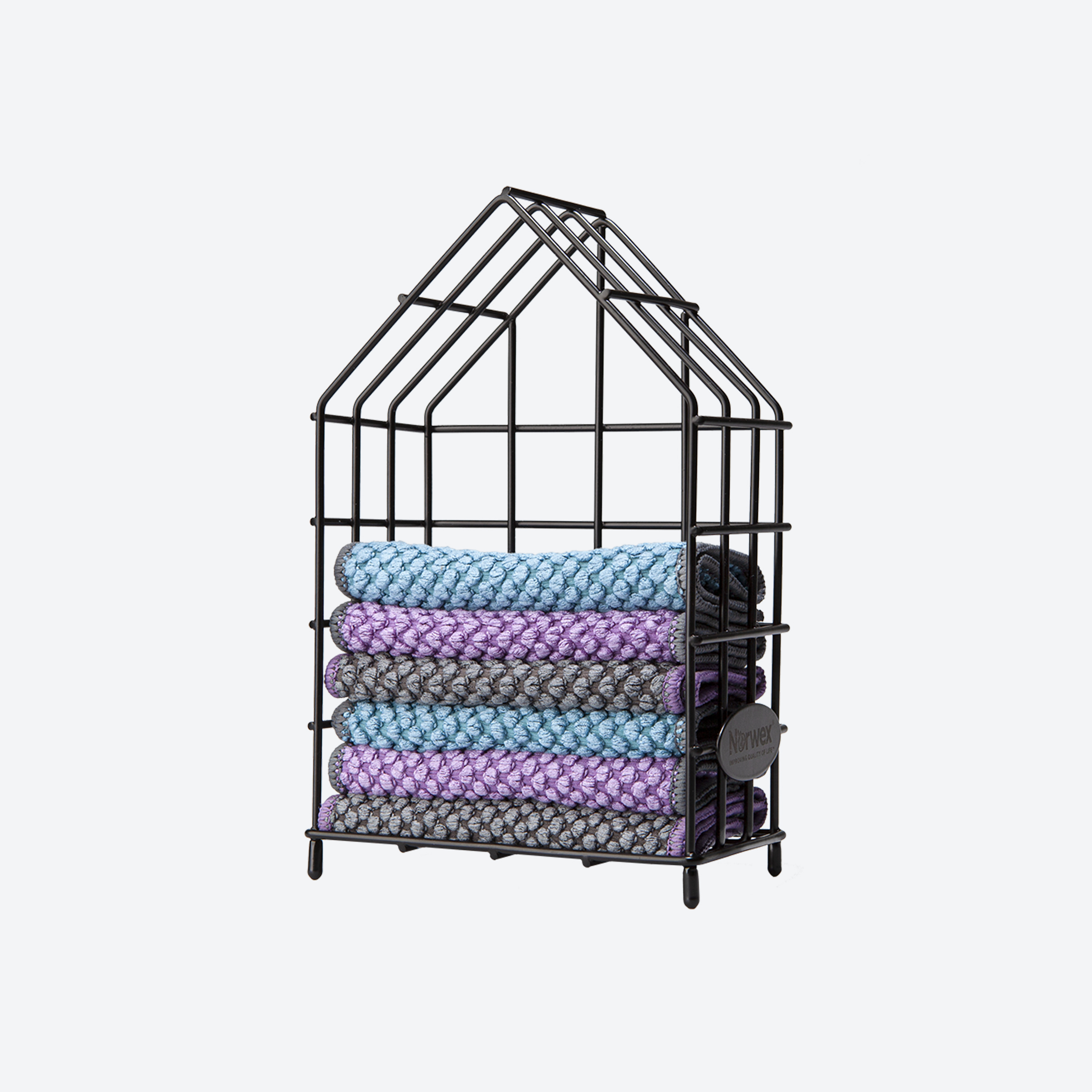 Norwex Counter Cloths & Box Set - graphite/eggplant/teal